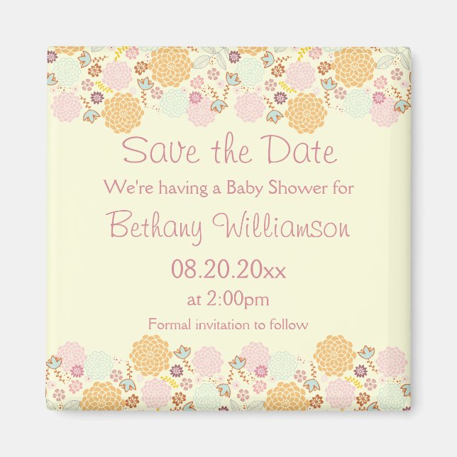 Babydusche Save the Date Extravagant Magnet (Vorne)