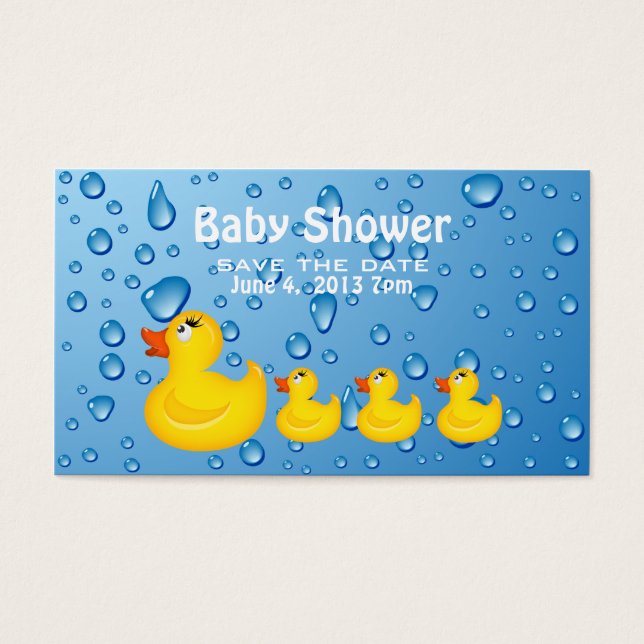 Babydusche Save the Date Gelbe Duckie (Vorderseite)