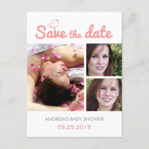 Babydusche Save the Date Postkarten Kundenspezifis