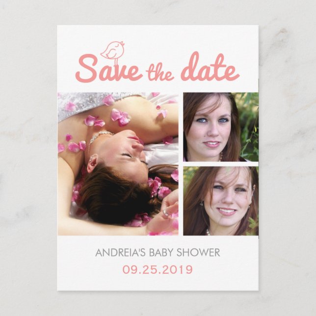 Babydusche Save the Date Postkarten Kundenspezifis (Vorderseite)