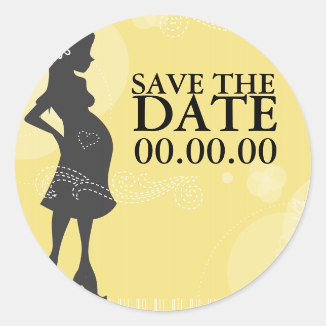 Babydusche Save the Date Runder Aufkleber (Vorderseite)
