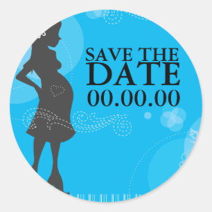 Babydusche Save the Date Runder Aufkleber