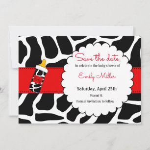 Babydusche Save the Date schwarz rot