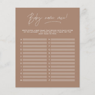 Babydusche schätzen den Namen moderne braune Natur