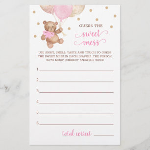Babydusche schätzt den süßen Mess Game Teddy Bear