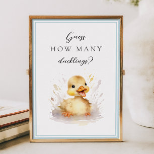 Babydusche schätzt, wie viele Duckling-Zeichen Poster