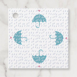 Babydusche Schirm Herzdesign Aquamarin Geschenkanhänger
