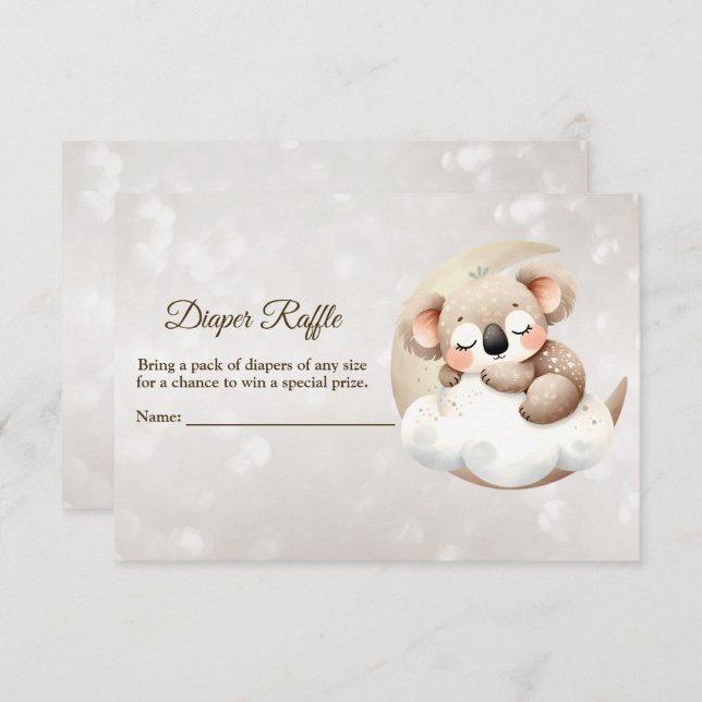 Babydusche Schlafen Baby Diaper Raffles Begleitkarte (Vorne/Hinten)