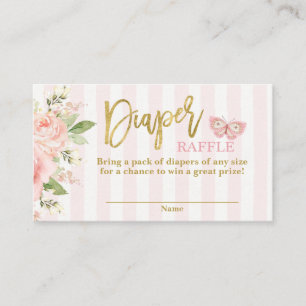 Babydusche Schmetterling Diaper Raffle Begleitkarte