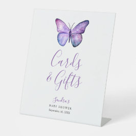Babydusche Schmetterling Elegante Karten und Gesch Sockelschild