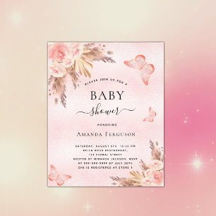 Babydusche Schmetterling Pampas boho Einladung