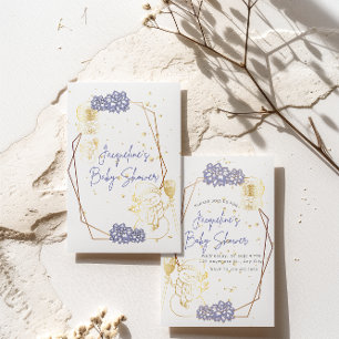 Babydusche Schneemann Lila Thema Einladungskarte