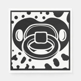 Babydusche - Schwarz und Weiß - Schnuller Serviette