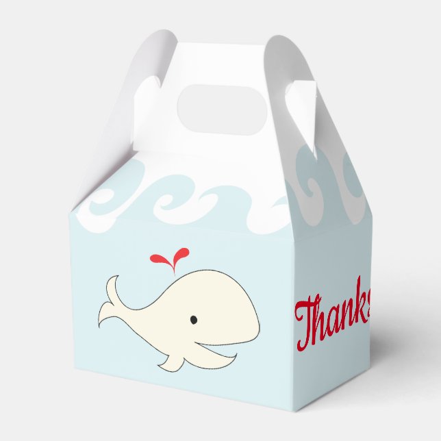 Babydusche Schwimmen Whale Gable Favor Box Geschenkschachtel (Rückseite)