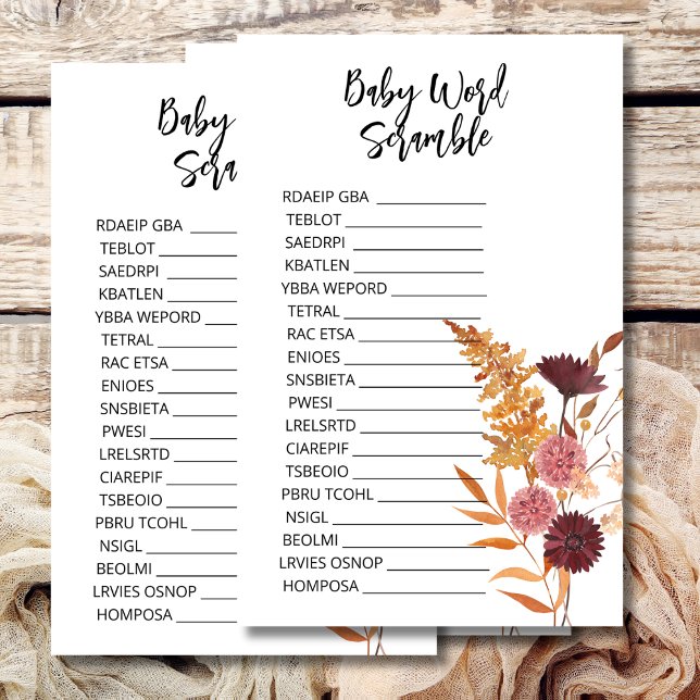 Babydusche Scramble boho Fall Rustikale Blüte (Von Creator hochgeladen)