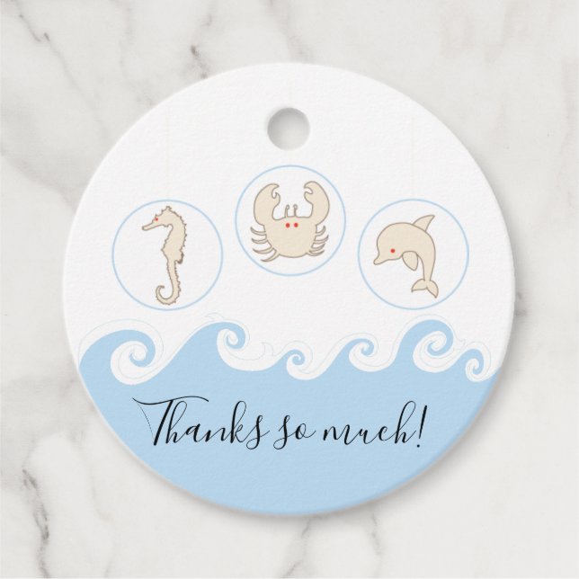Babydusche Sea Mobile Geschenkanhänger (Vorderseite)