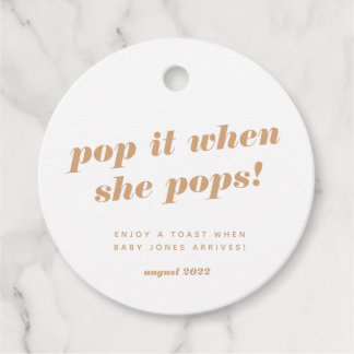 Babydusche/Sektflasche Geschenkanhänger