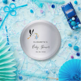 Babydusche Silberjunge Pappteller