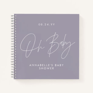 Babydusche-Skript moderne lilac lila Gast Notizbuch