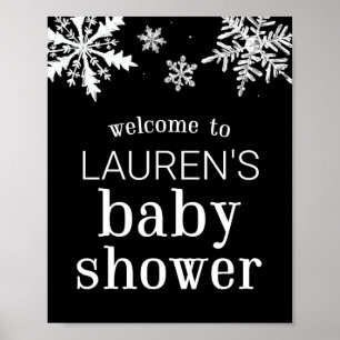 Babydusche Snowflake - individuelles Begrüßungszei Poster