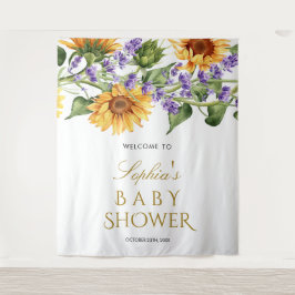 Babydusche - Sonnenblumen und Lavendel Wandteppich