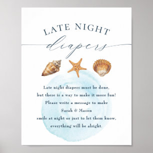 Babydusche "Spate Night Diapers" Unterschrift Poster