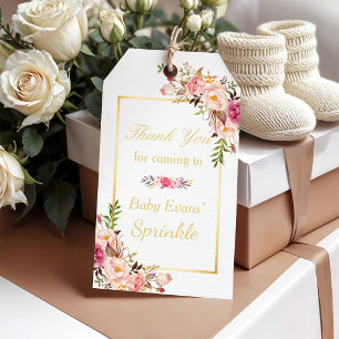Babydusche Sprinkle Elegante Blume Vielen Dank Geschenkanhänger