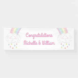 Babydusche Sprinkle Rainbow Raindrop Cloud Banner
