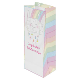 Babydusche Sprinkle Rainbow Raindrop Cloud Geschenktüte Für Weinflaschen