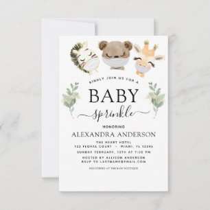 Babydusche Sprinkle Woodland Eukalyptus Greenery Einladung