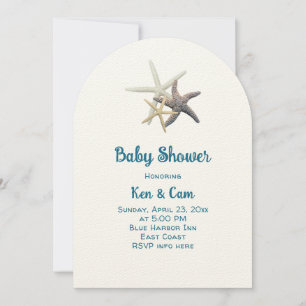 Babydusche Starfish Familie individuelle Einladung