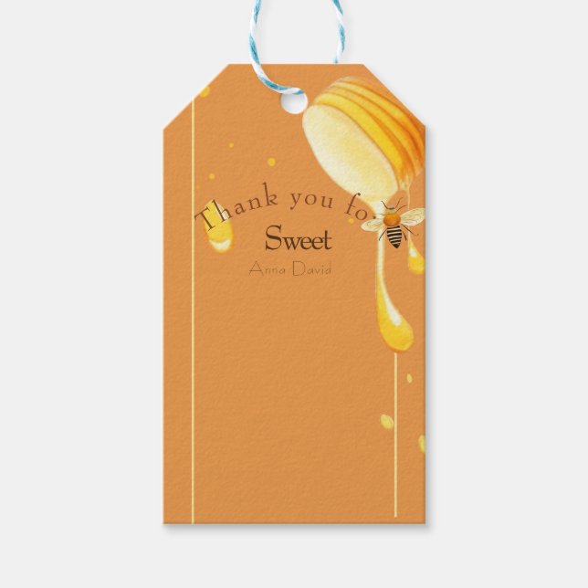 Babydusche süß wie Bienendusche Geschenkanhänger (Vorderseite)