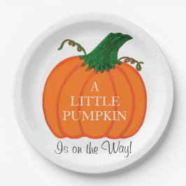 Babydusche Sweet Baby Orange Pumpkin Pappteller