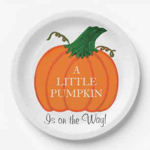 Babydusche Sweet Baby Orange Pumpkin Pappteller