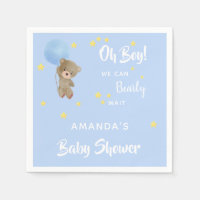 Babydusche Teddy Bärenjungen blauer Name