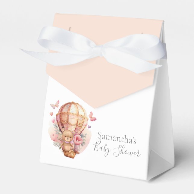 Babydusche Teddy Hot Air Ballon wir frühzeitig war Geschenkschachtel (Vorderseite)