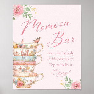 Babydusche Tee Party Momosa Bar Poster