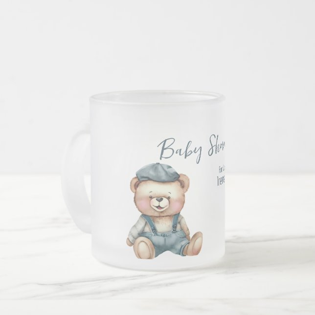Babydusche Thema personalisierte Umarmung Mattglastasse (Vorderseite Links)