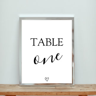 Babydusche Tischnummer Zeichen Poster
