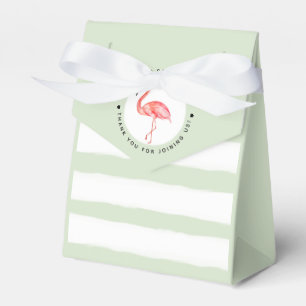 Babydusche Tropical Watercolor Flamingo Vielen Dan Geschenkschachtel