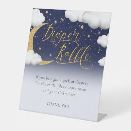 Babydusche Twinkle Little Star Diaper Raffle Sockelschild