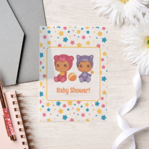 Babydusche Twins Katzenbärenstars Dunkle Beilage