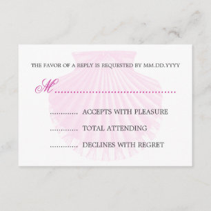 Babydusche UAWG Vintag Scallop Muschel Rosa RSVP Karte