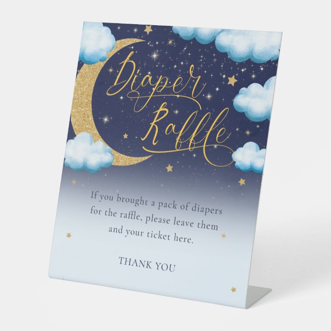 Babydusche über dem Mondbilder Sockelschild (Vorderseite)