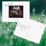 Babydusche Ultrasound Niedlicher Schriftart Vielen Postkarte<br><div class="desc">Ultraschall Foto Vielen Dank Postcard. Benutzerdefinierte Meldung auf der Rückseite. Niedlicher Schriftart.</div>