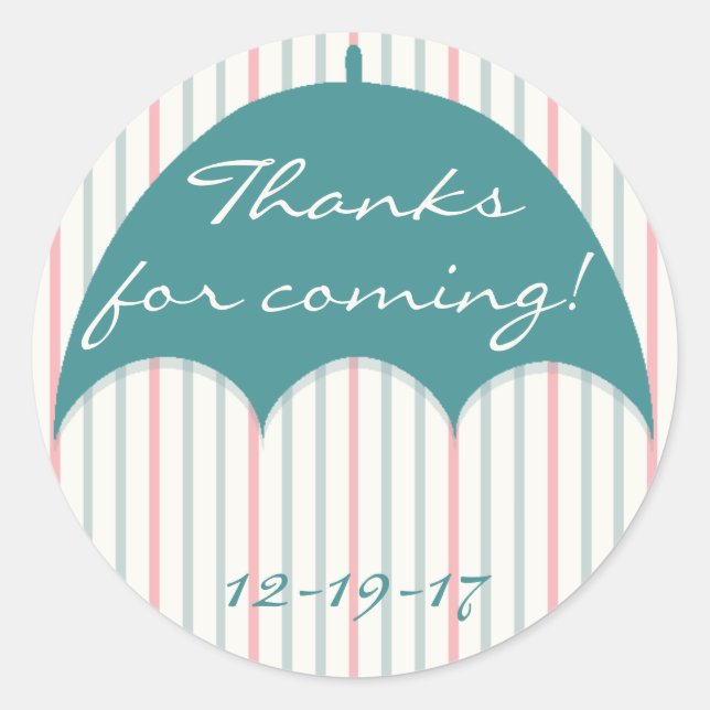 Babydusche "Umbrella" Aufkleber 1 1/2" oder 3" (Vorderseite)