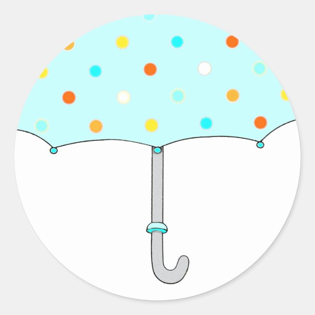 Babydusche Umbrella Classic Round Sticker (Vorderseite)