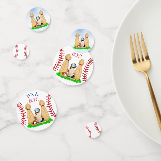 Babydusche und Hunde im Baseball-Design Konfetti (Gruppe)