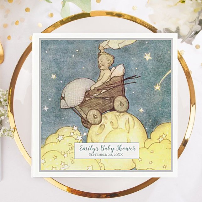 Babydusche "Vintag Moon and Stars" Serviette (Von Creator hochgeladen)