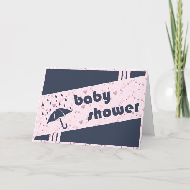 Babydusche: Vintager Schirm Einladung (Vorderseite)